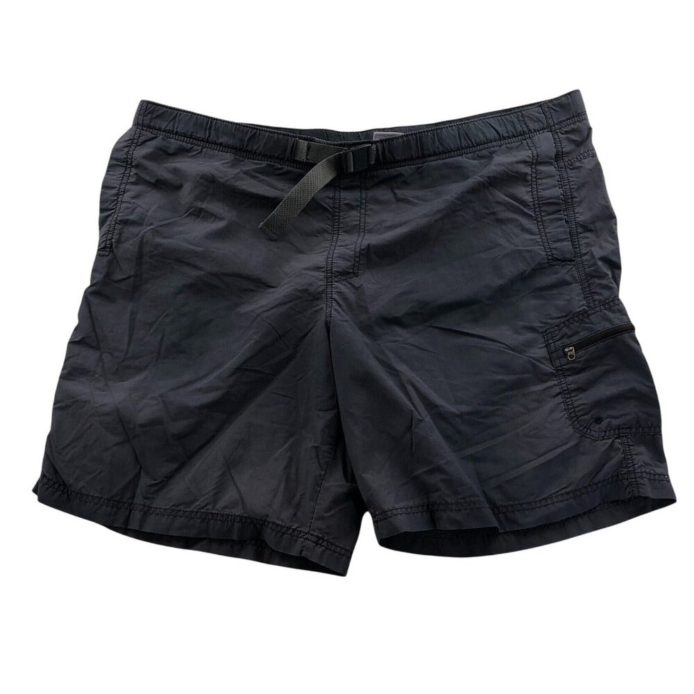 Columbia Mens Cargo Shorts XXL Black Nylon Swimwear Omni-Shade Outdoors Casual